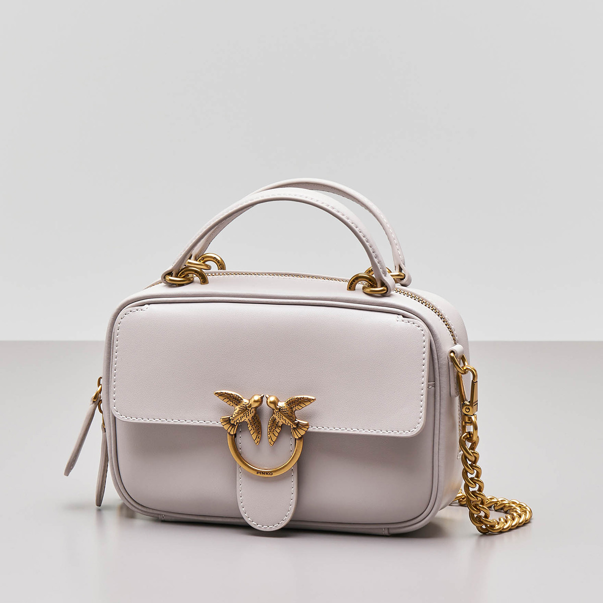 сумка PINKO MINI SQUARE BAG цвет Ghiaccio / серо-беж HBASQUARE09S