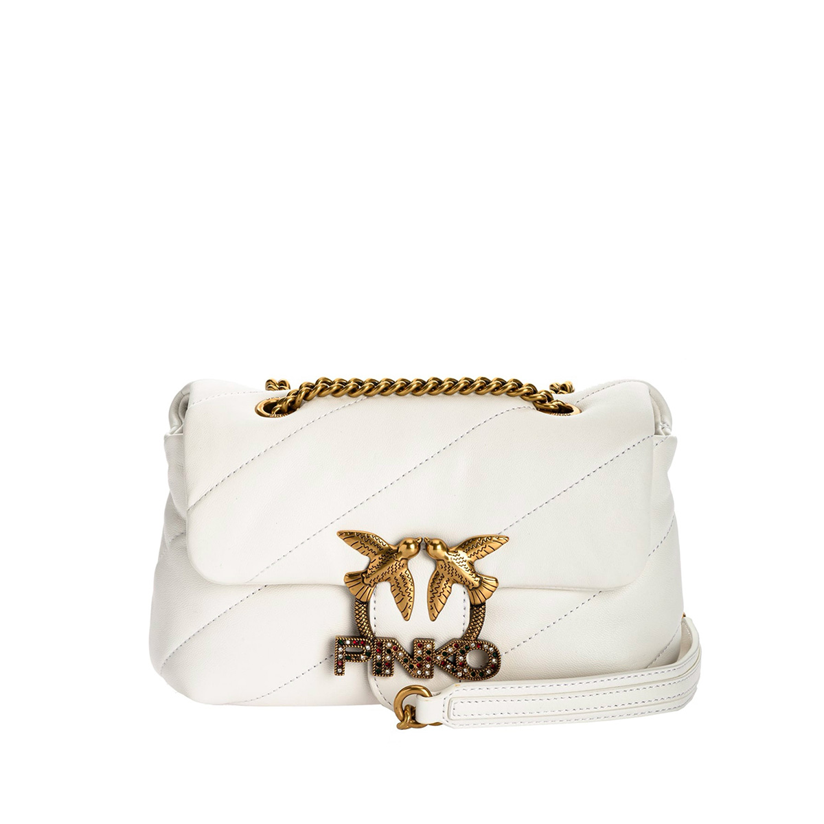 PINKO LOVE MINI PUFF JEWEL SS’21 цвет white / белый HBPUFF22S