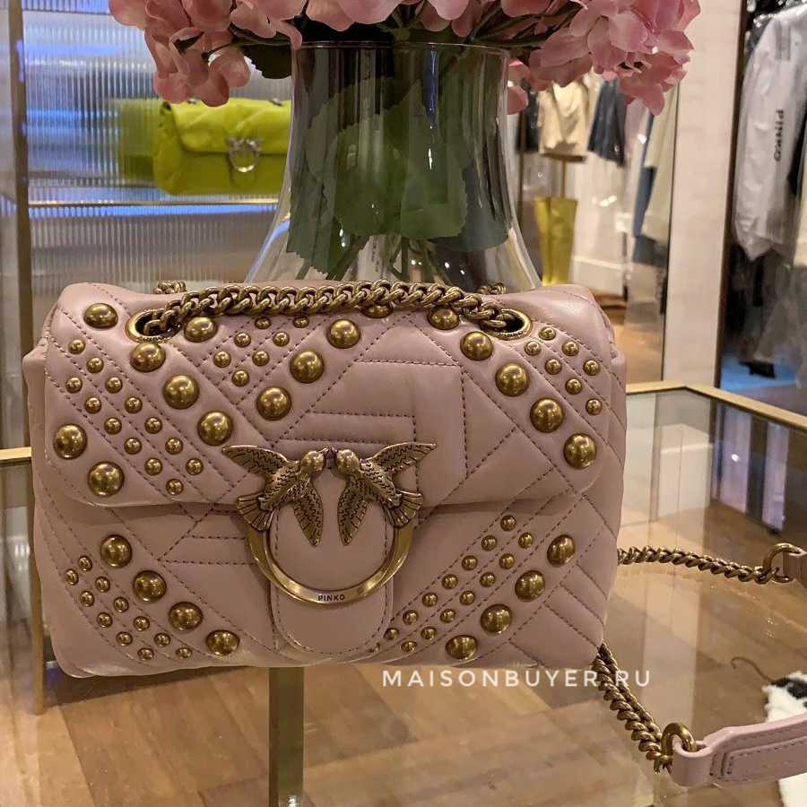 PINKO LOVE MINI PUFF STUDS SS’21 цвет ROSE DUST PINK  / пыльный розовый HBPUFF26S