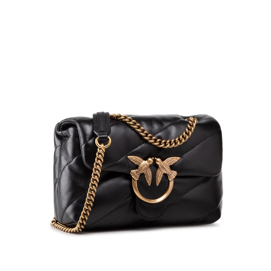 сумка PINKO LOVE MINI PUFF MAXI QUILT SS’21 цвет NERO LIMOUSINE BRONZE / черный HBPUFFMQUILT05S