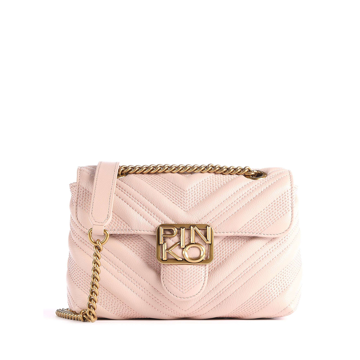 сумка Pinko PUFF MINI CHEVRON AW20/21 цвет ROSE DUST PINK / пудра