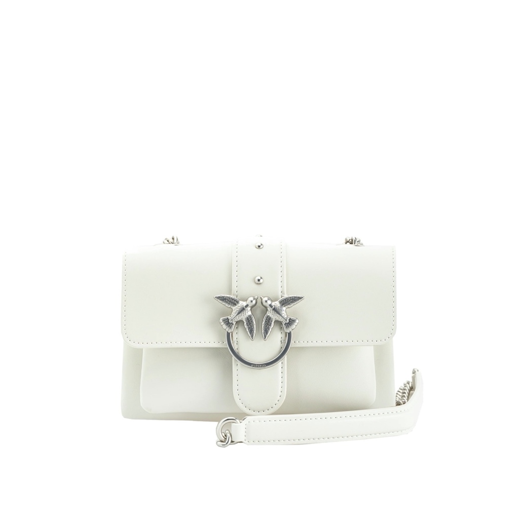 сумка Pinko Love bag soft simply BABY SS20 цвет grigio argento / white / серо-белый HBSOFT07B