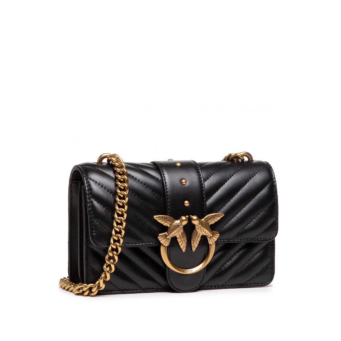 сумка PINKO LOVE MINI ICON QUILTED цвет BLACK BRONZE / черный HBQUILT09S
