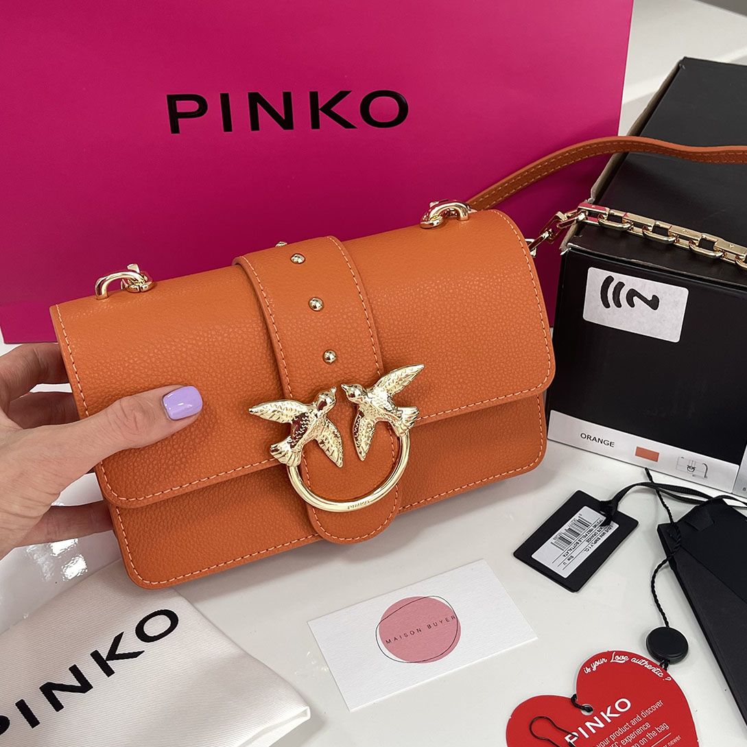 сумка PINKO MINI LOVE SIMPLY SS20 цвет orange / оранжевый HBSIMPLY12S
