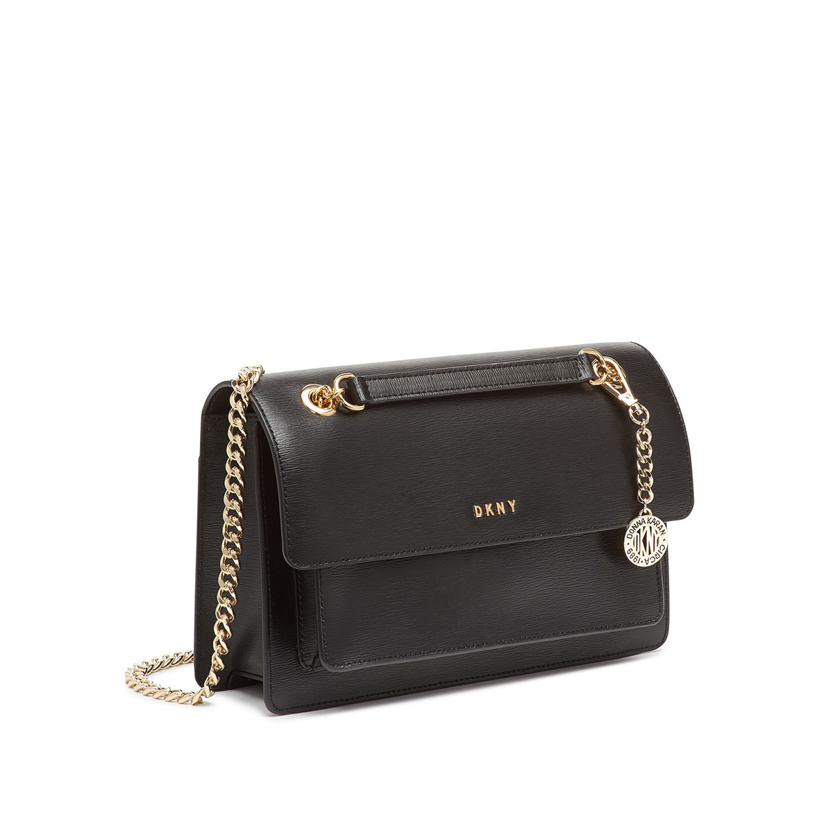 сумка Dkny Large Bryant Chain Leather Flap Crossbody цвет black / черный HBBRYANT01L