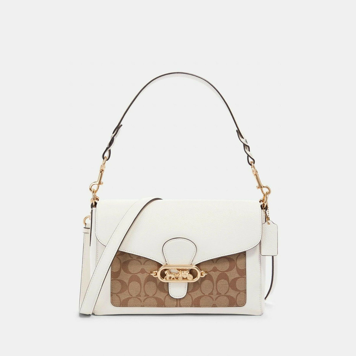 сумка Coach Jade Messenger Flap Satchel Bag Signature Canvas цвет KHAKI/CHALK HBJade02