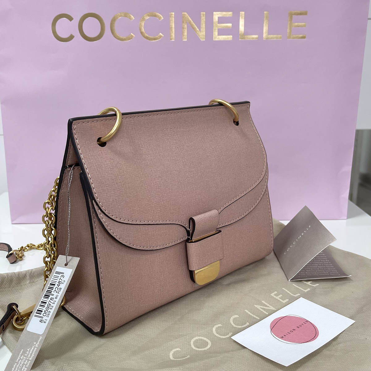 сумка Coccinelle phebe saffiano мини цвет pivoine / пудра HB0173S