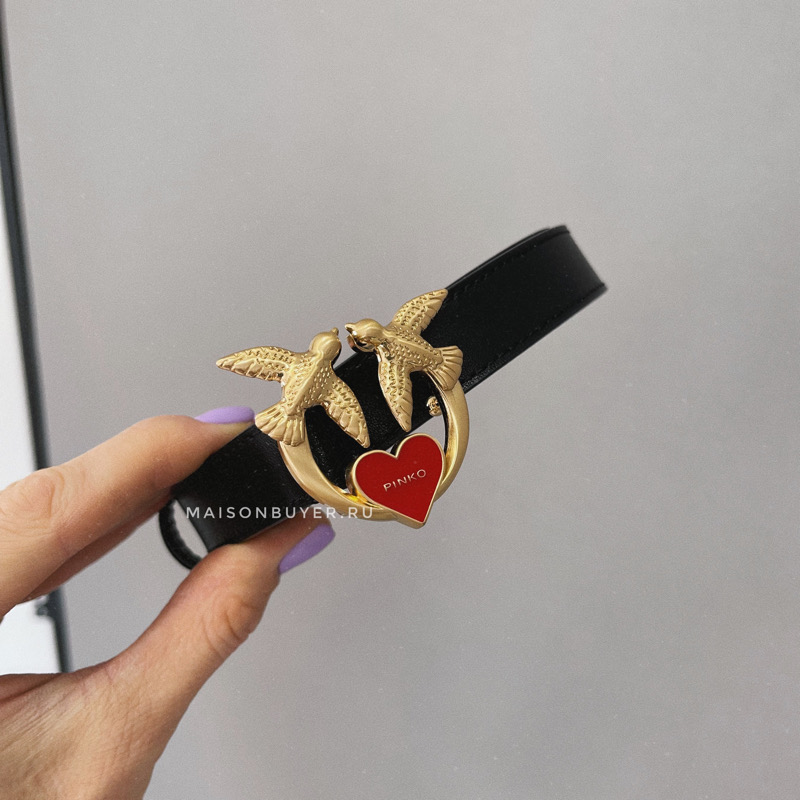 ремень PINKO LOVE BIRDS 2 cm Black BLBIRDS01S