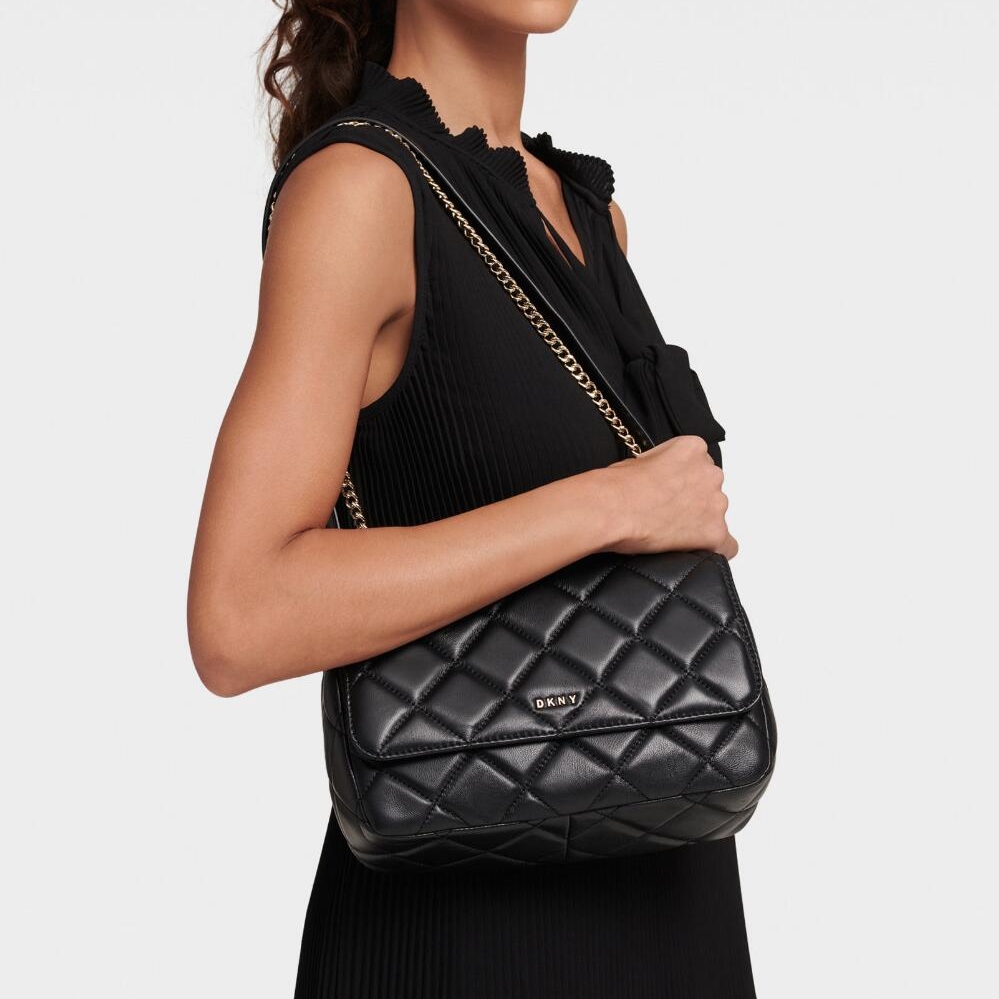 сумка LARA LARGE QUILTED SHOULDER BAG цвет Black / черный HBLARA01T