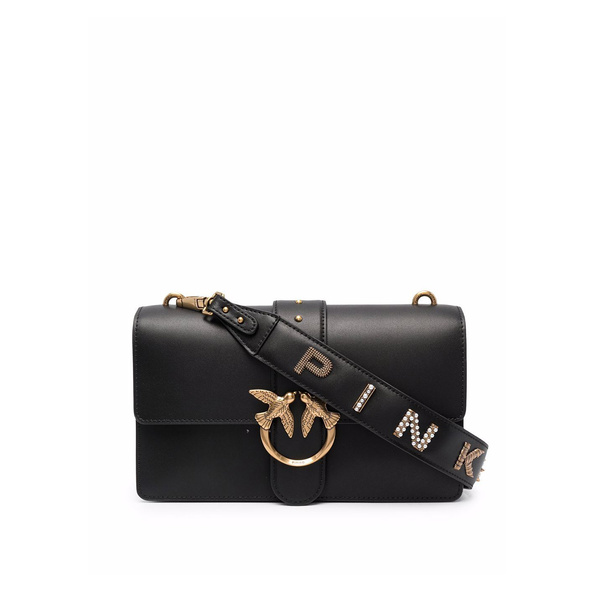 сумка PINKO CLASSIC ICON SIMPLY PINKO TI AMO AW21/22 цвет NERO LIMOUSINE / черный MBICON08M