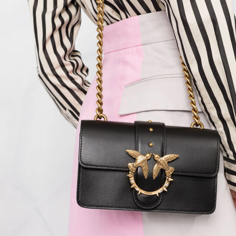 сумка PINKO MINI LOVE BAG ICON JEWEL AW21/22 цвет LIMOUSINE BLACK / черный HBICONAW212201S