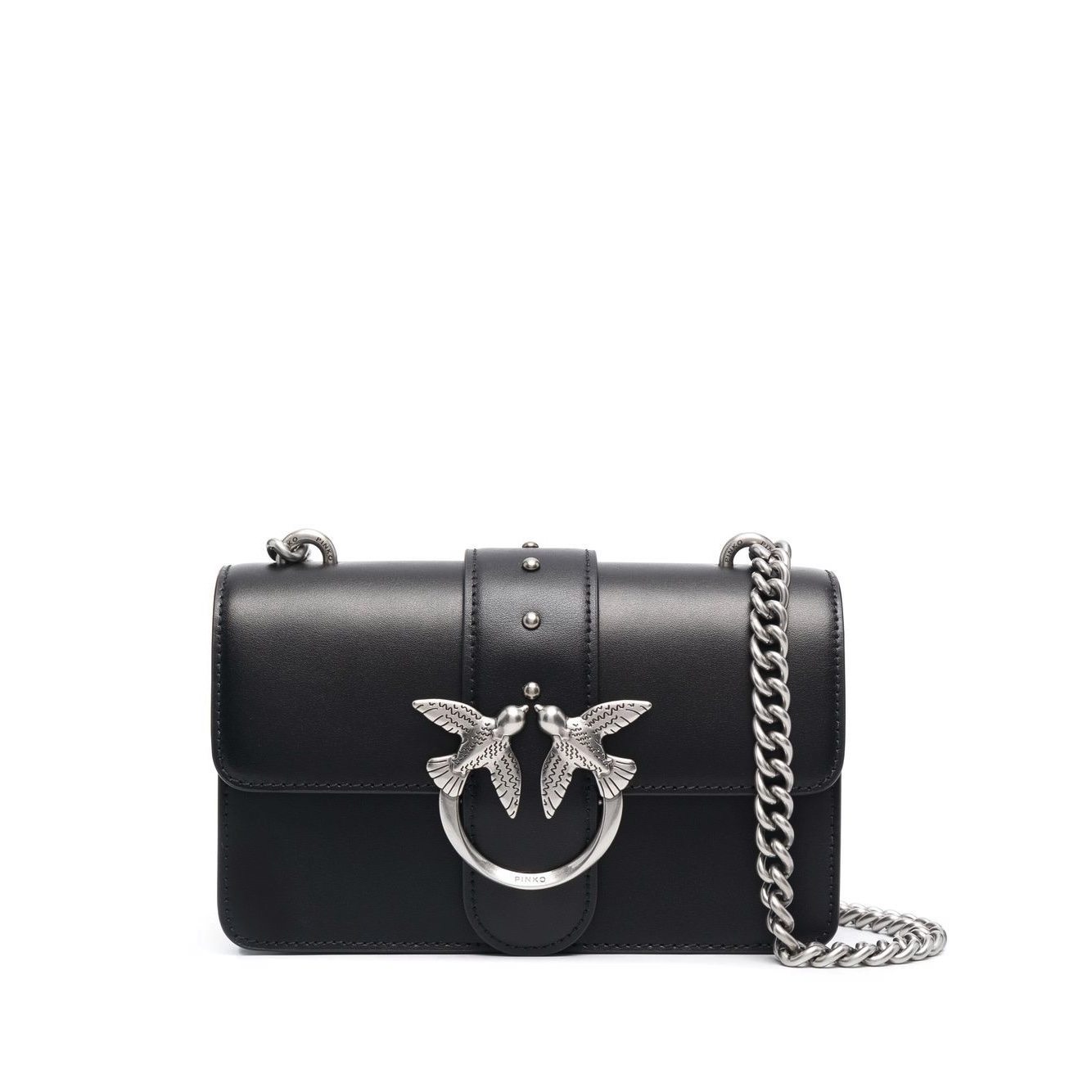 сумка PINKO MINI LOVE SIMPLY AW21/22 цвет LIMOUSINE BLACK SILVER / Черный HBSIMPLY19S