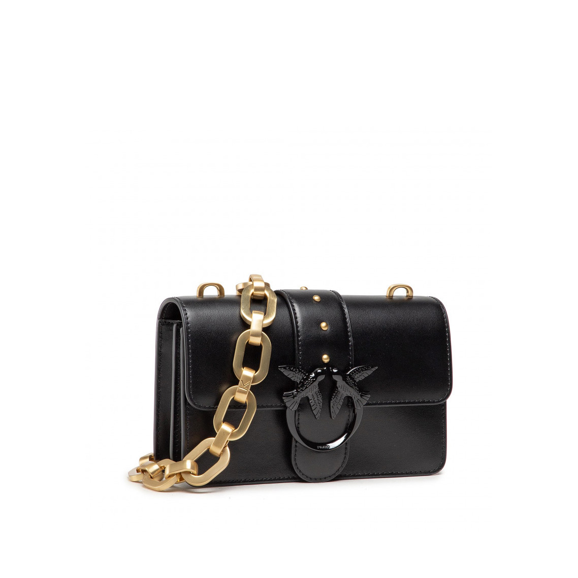 сумка PINKO MINI LOVE BAG ICON MAXI CHAIN AW21/22 цвет NERO LIMOUSINE / Черный HBMAXICHAIN01S