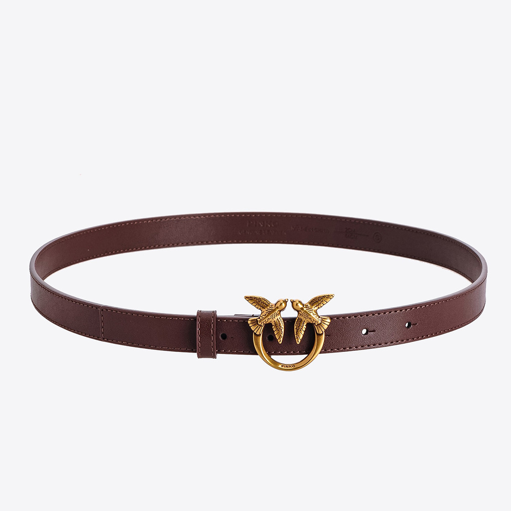 ремень PINKO LOVE BIRDS 2 cm RED-SASSAFRAS / баклажаново-шоколадный BLLOVEBIRDS042CM