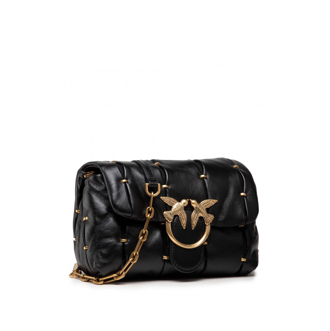 сумка PINKO MINI LOVE BAG PUFF PINCHED AW’21/22 цвет NERO LIMOUSINE / черный PUFFPINCHED01S