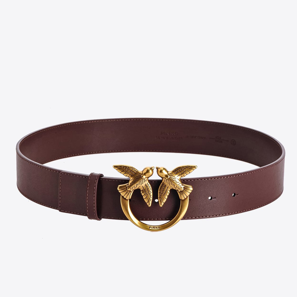 ремень PINKO LOVE BIRDS 4 cm RED-SASSAFRAS / баклажаново-шоколадный BLLOVEBIRDS044CM