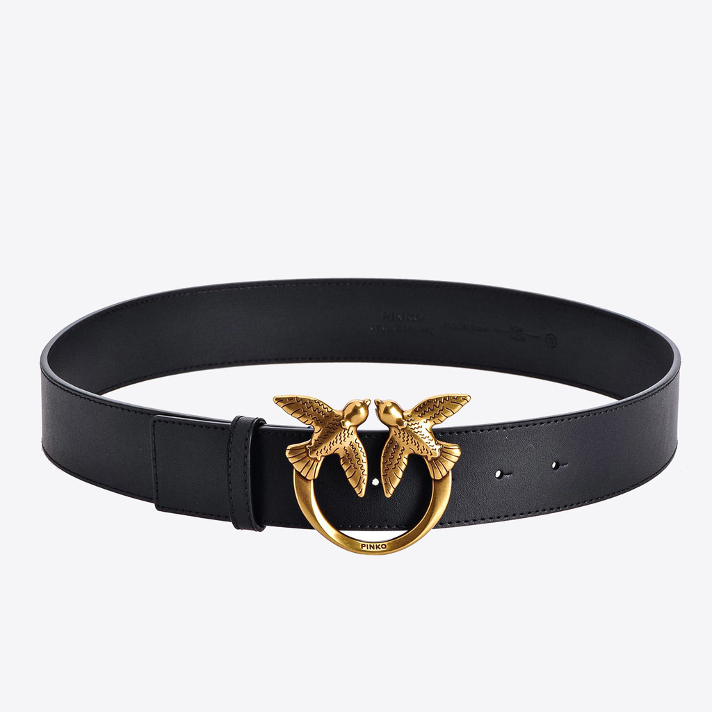 ремень PINKO LOVE BIRDS 4 cm LIMOUSINE BLACK / Черный BLLOVEBIRDS014CM