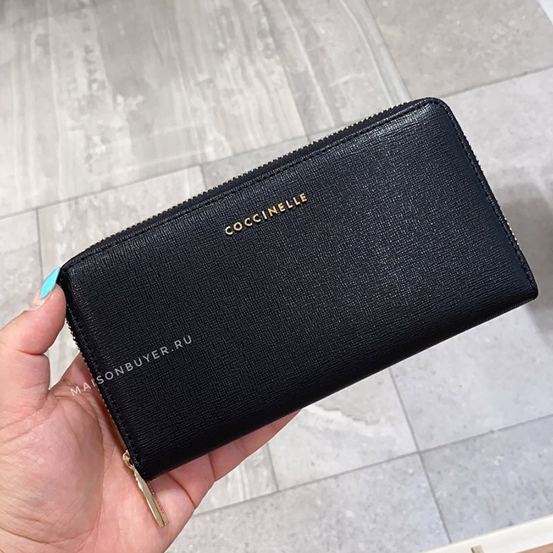 большой кошелек COCCINELLE ZIP saffiano wallet цвет Noir / черный WLCOCCILZ05S