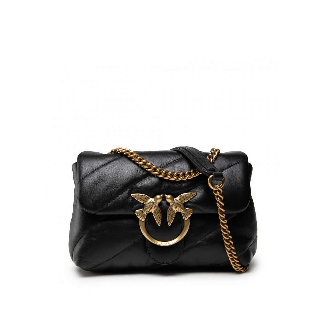сумка PINKO LOVE MINI PUFF MAXI QUILT AW’21/22 цвет NERO LIMOUSINE BRONZE / черный PUFFMQUILTAW21/2201S