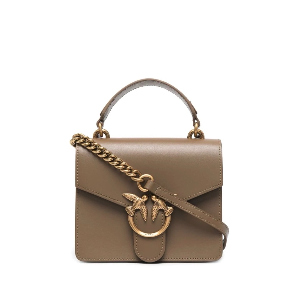 сумка PINKO MINI LOVE BAG TOP HANDLE AW21/22 цвет ASHEN WALNUT / Хаки PILOVETOPAW21/2202S