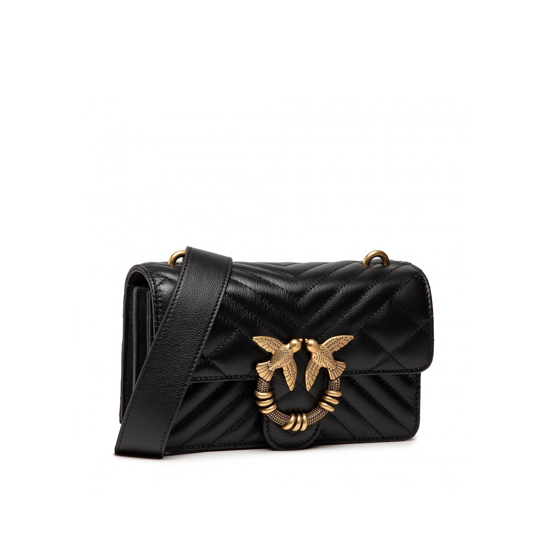сумка PINKO MINI LOVE ICON QUILT AW’21/22 цвет NERO LIMOUSINE / Черный HBICONAW212205S