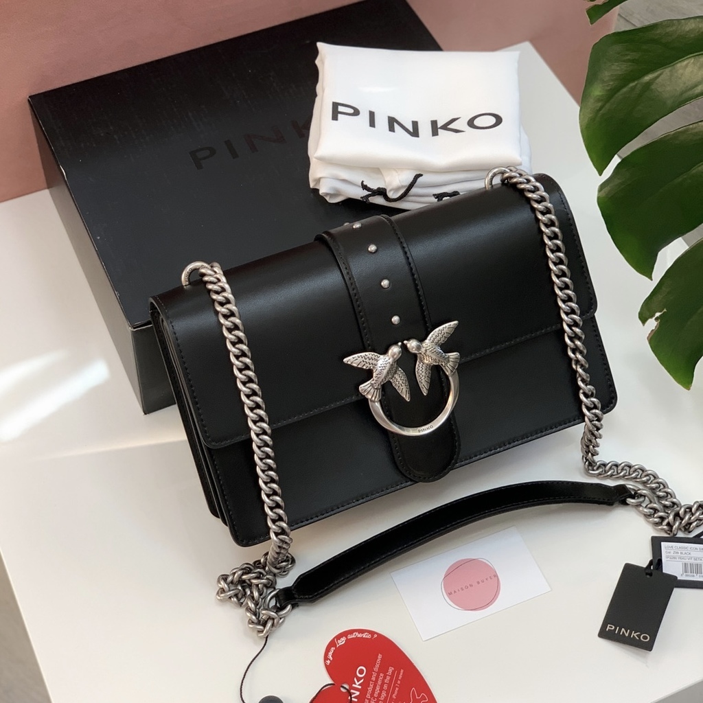 сумка PINKO CLASSIC LOVE BAG SIMPLY AW21/22 цвет LIMOUSINE BLACK SILVER / Черный серебро SIMPLYAW2122S01M