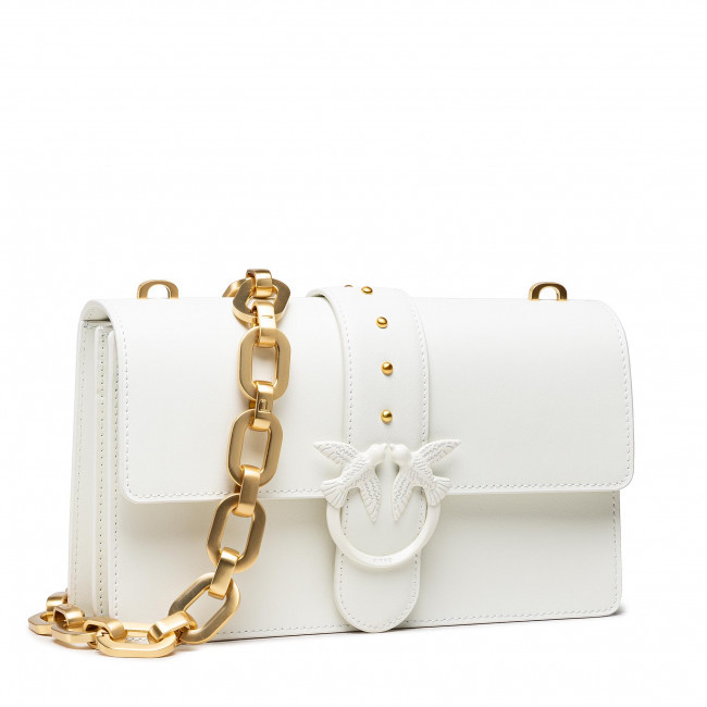 сумка PINKO CLASSIC MAXI CHAIN AW21/22 цвет WHITE / Белый PIMAXICHAIN02M