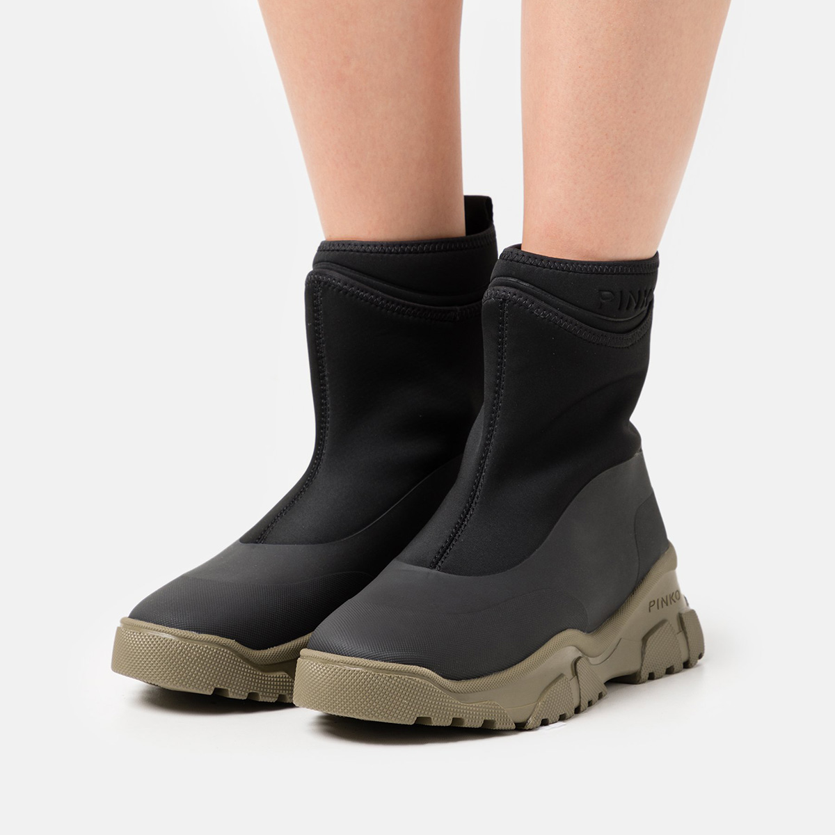 ботинки PINKO Moss Trek Boot цвет Nero/Verde / Черный с зеленым PITREK03