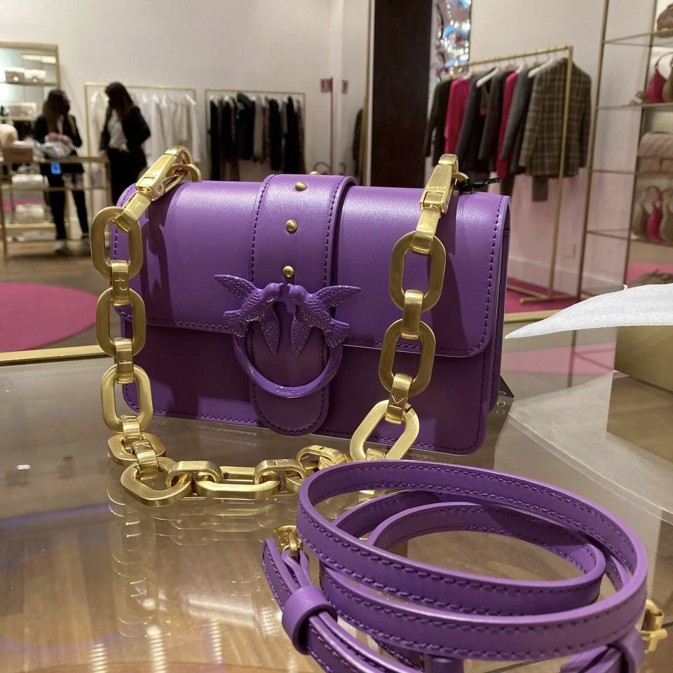 сумка MINI LOVE BAG ICON MAXI CHAIN AW21/22 цвет LILAC - BLACKBERRY / Фиолетовый HBMAXICHAIN20S