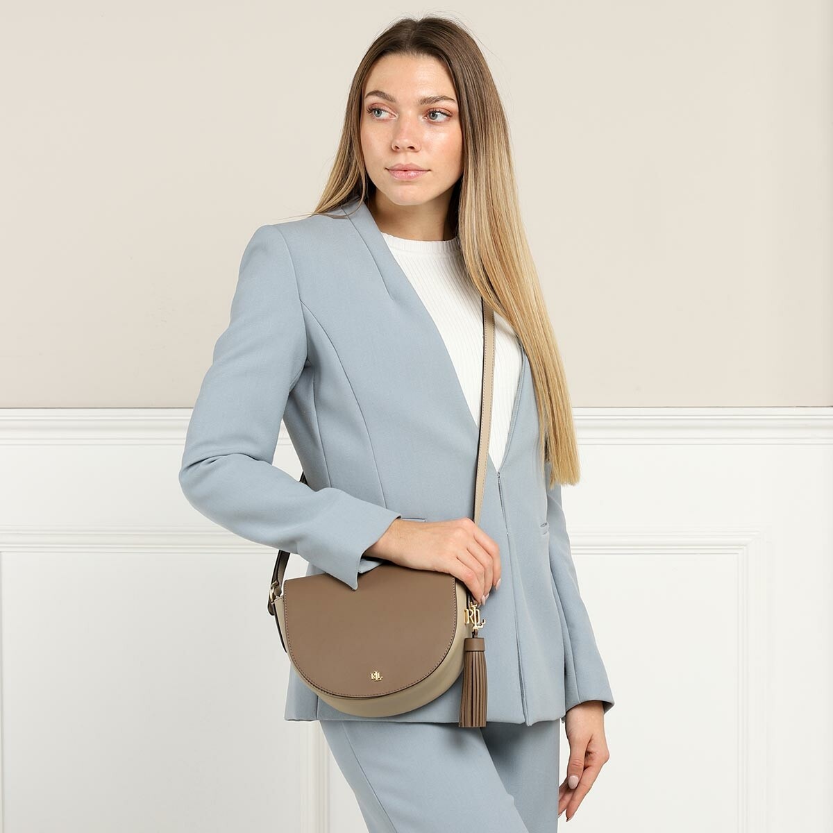 сумка LAUREN RALPH LAUREN WITLEY MEDIUM цвет truffle/farro RLWITLEY01M