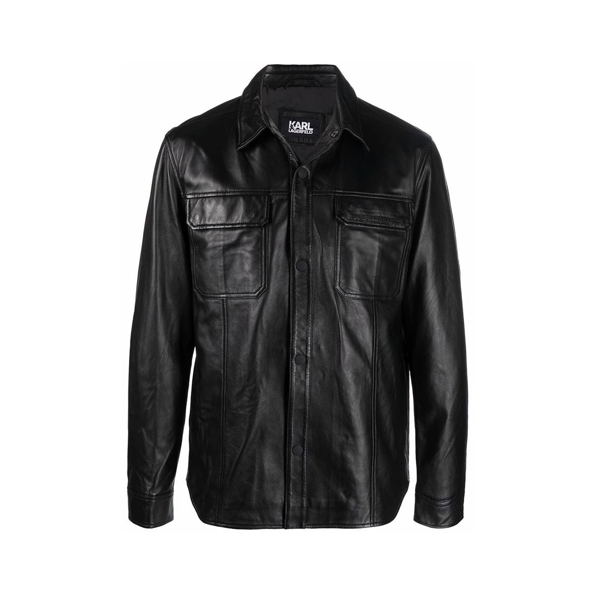 кожаная рубашка KARL LAGERFELD SHIRTJACKET black KR0548