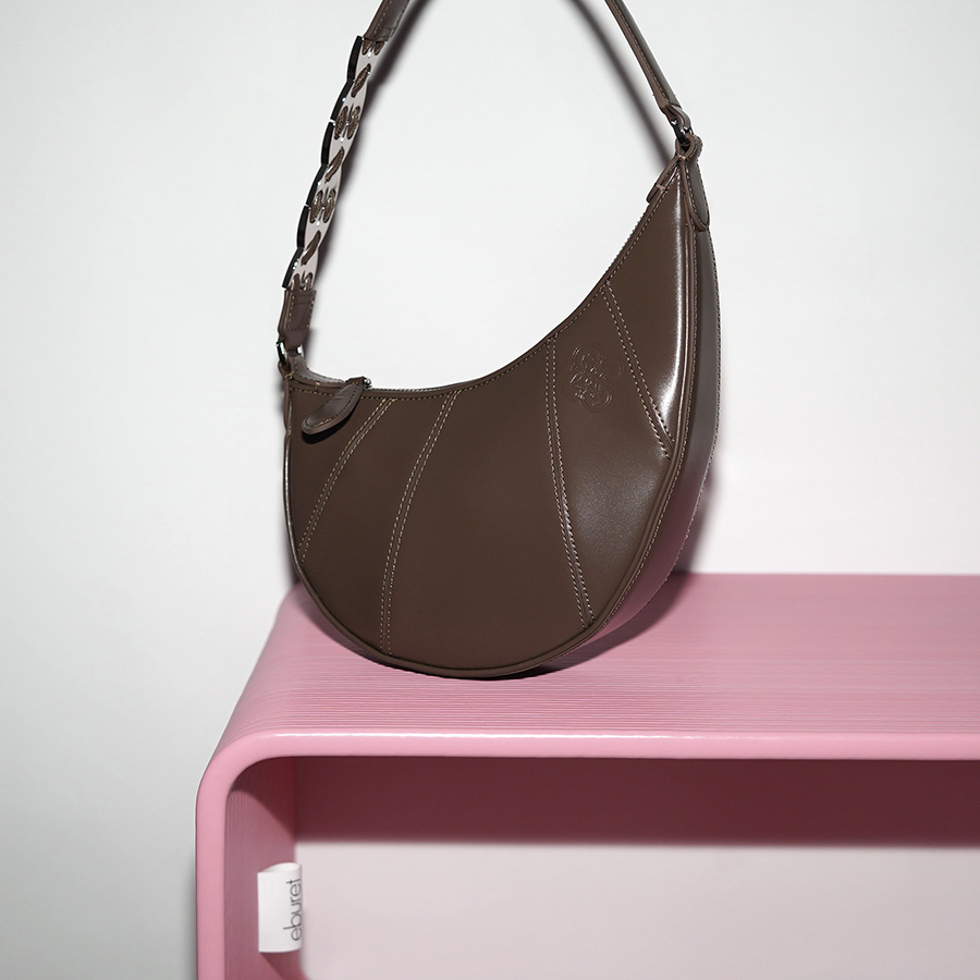 PINKO MINI LONG HALF MOON BAG GEOMETRIC Khaki