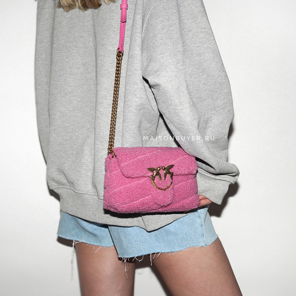 PINKO LOVE BABY PUFF TEDDY BAG pink