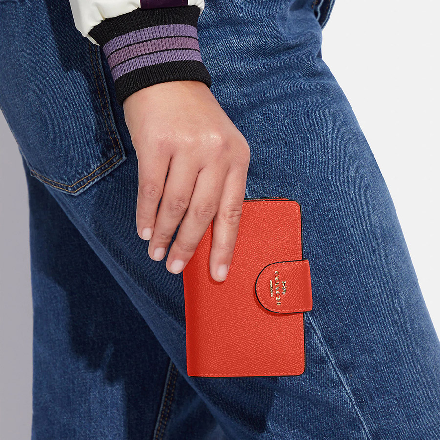 кошелек COACH MEDIUM CORNER ZIP WALLET Gold/Mango