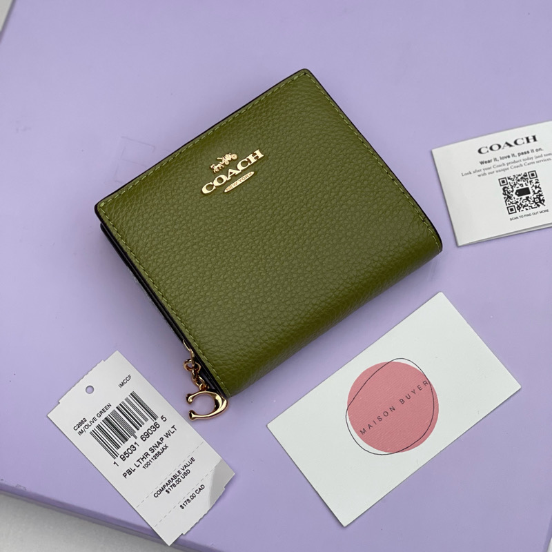 кошелек COACH SNAP WALLET Im/Olive Green