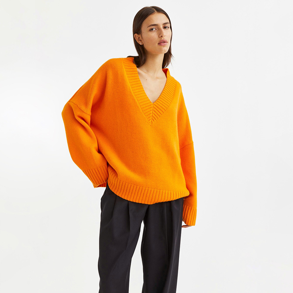 свитер H&M TREND WOOL JUMPER Orange / Оранжевый