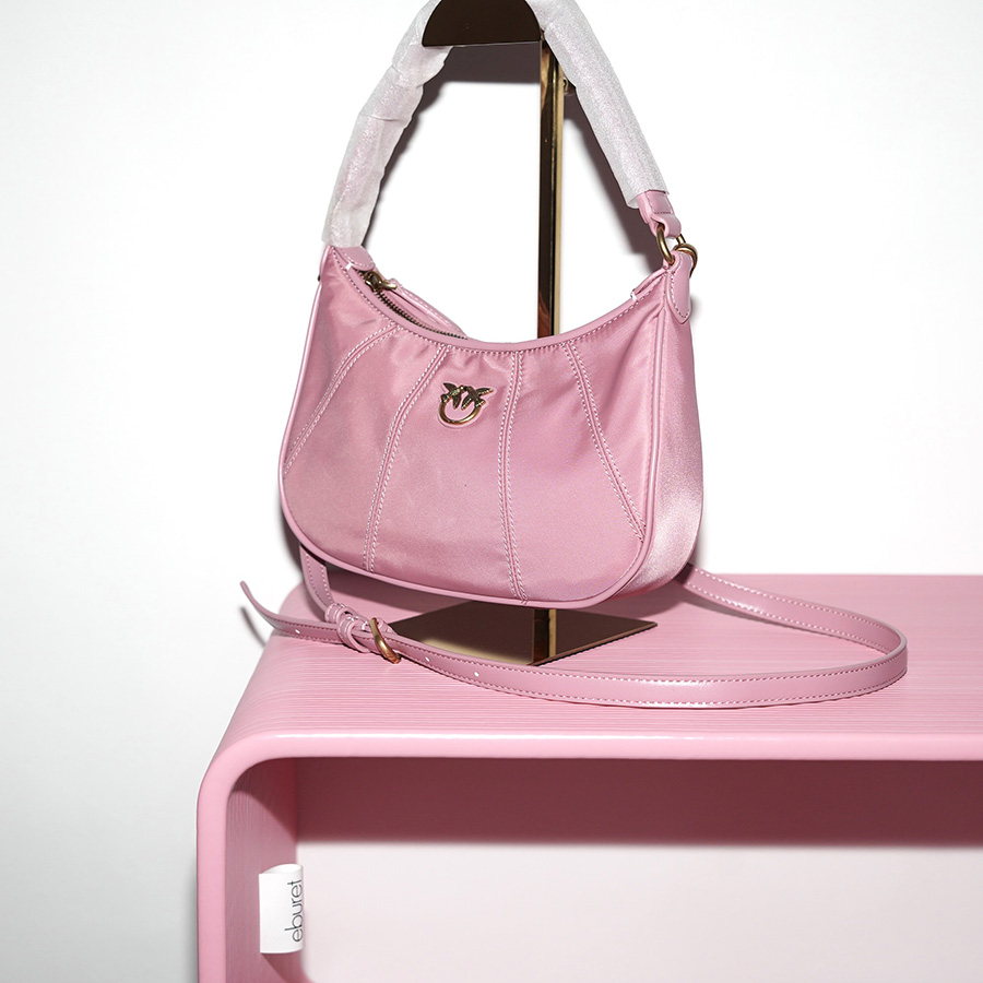 PINKO HALF MOON MINI RICICLATO BAG Rosa / Pink / Розовый
