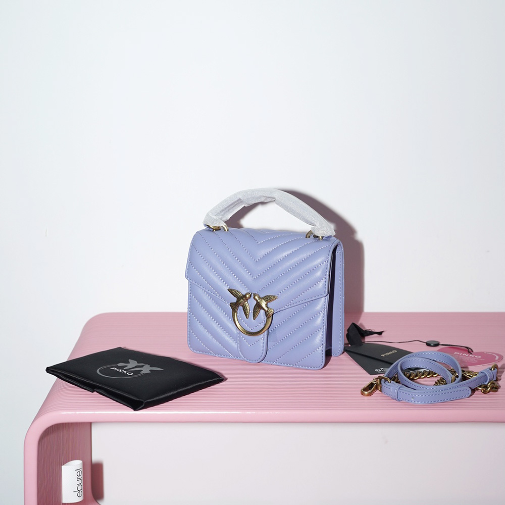PINKO LOVE MINI TOP HANDLE ICON CHEVRON CL Lavanda / Лаванда