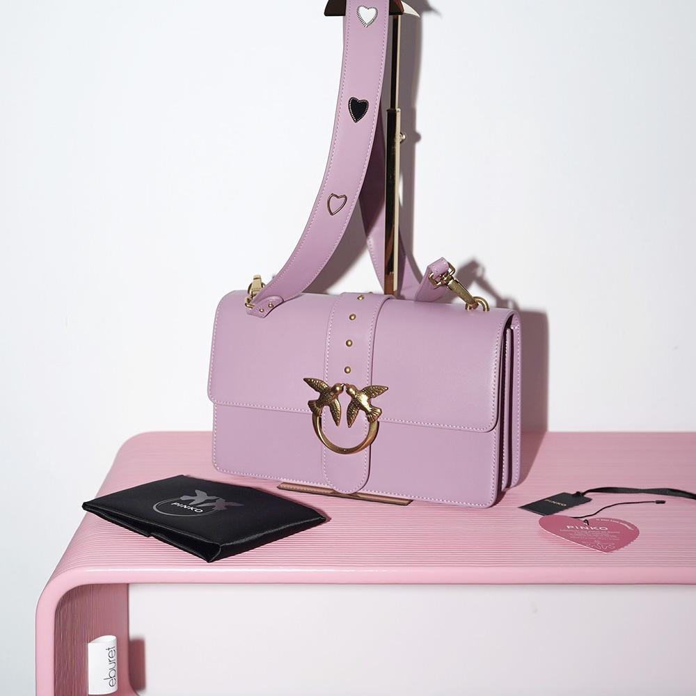 PINKO LOVE CLASSIC ICON SHOULDER PAD JEWEL Rosa Antico / Antique Pink