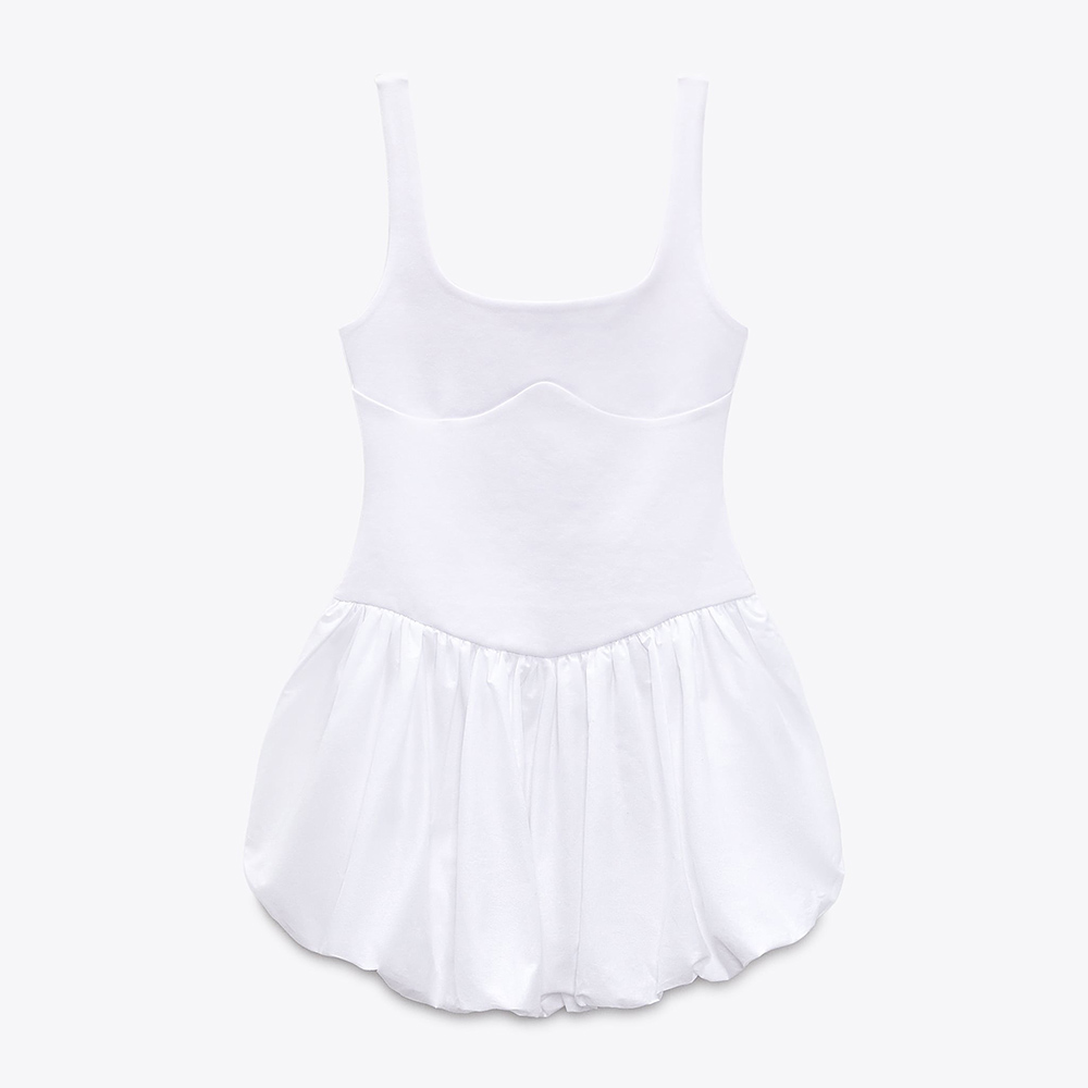 ZARA SHORT BALLOON DRESS WHITE 4174/349/250