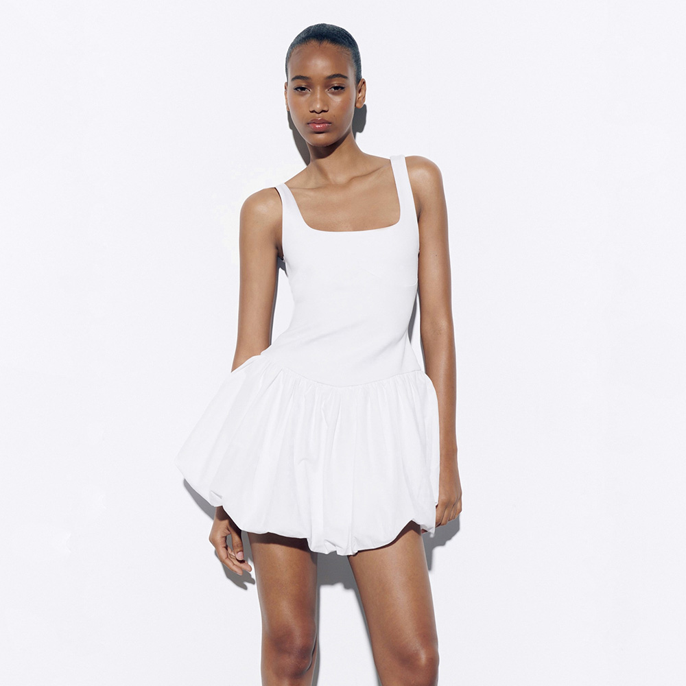ZARA SHORT BALLOON DRESS WHITE 4174/349/250