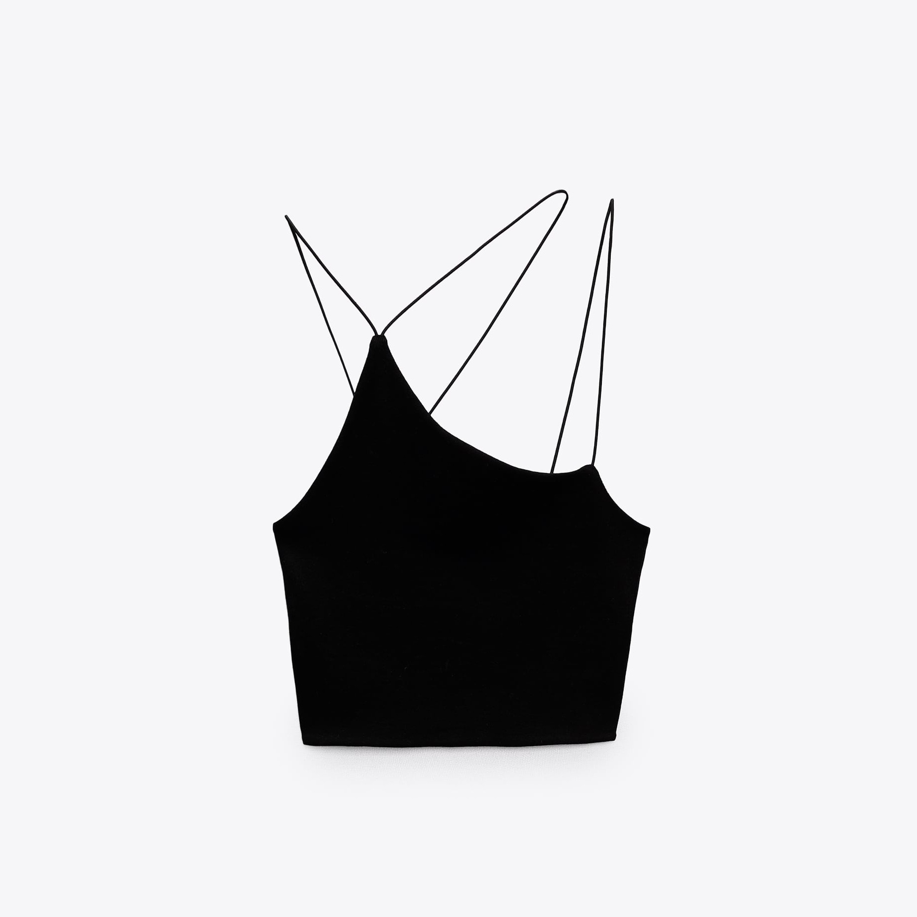 ZARA ASYMMETRIC CROP TOP BLACK 0/4424/308/800