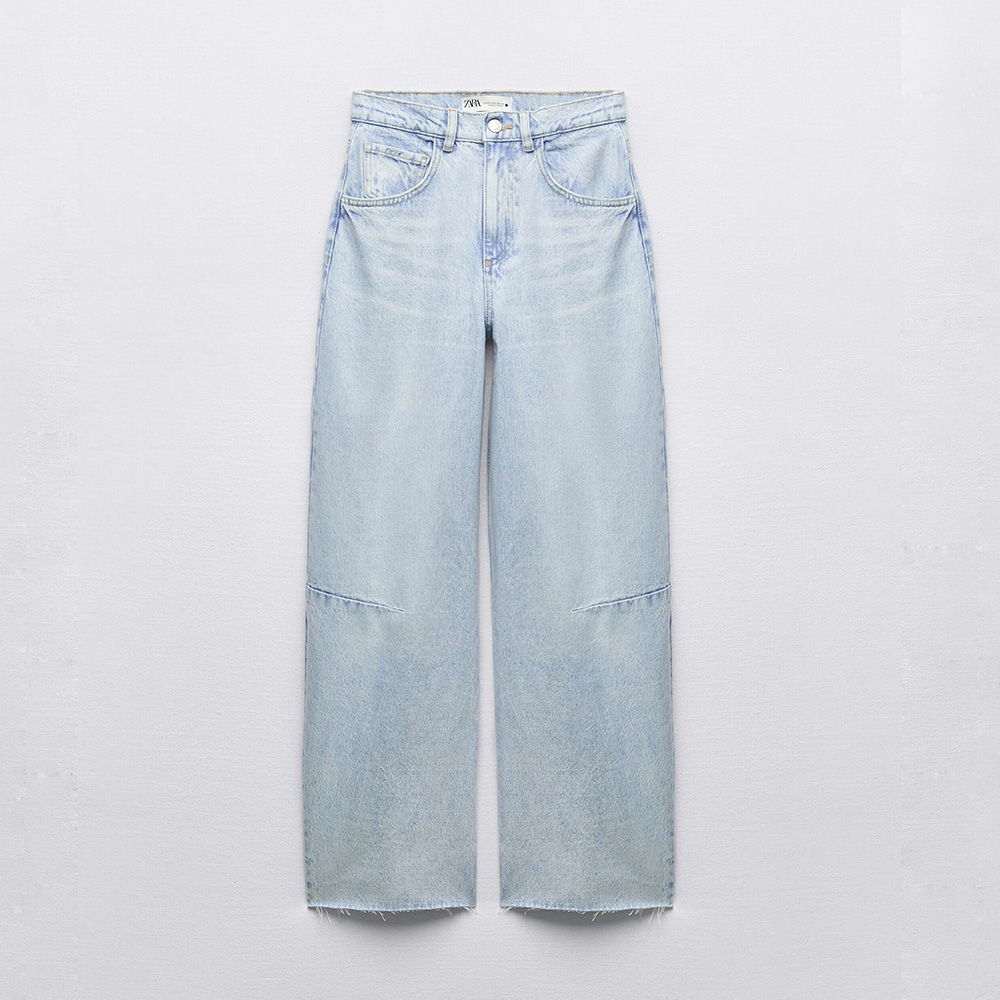 ДЖИНСЫ ZARA ZW WIDE LEG BALLOON MID-WAIST JEANS LIGHT BLUE M00472
