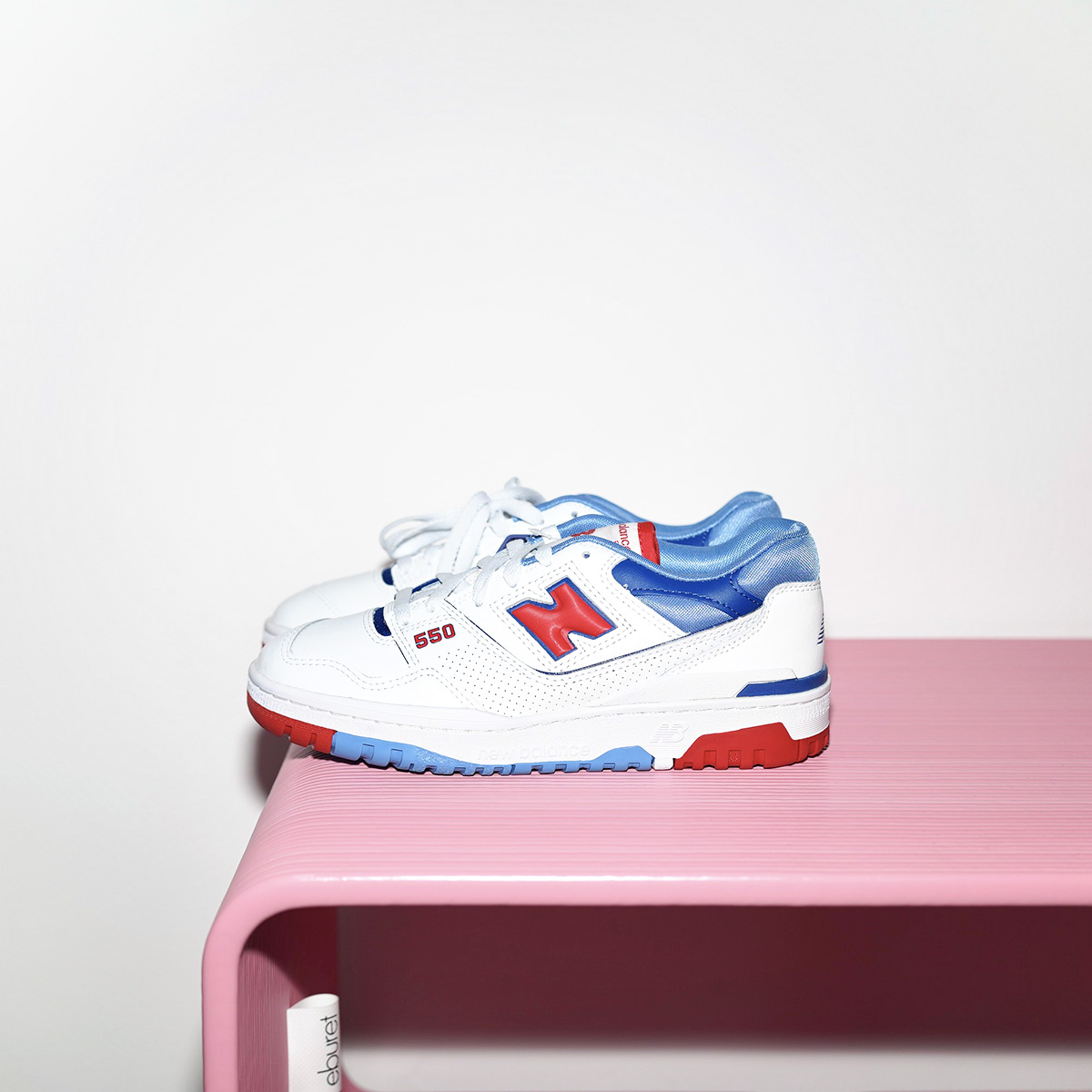 NEW BALANCE 550 White with true red and atlantic blue BB550NCH