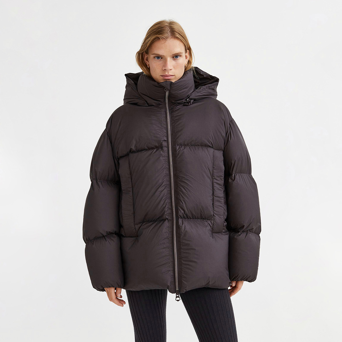 H&M PREMIUM SELECTION DOWN JACKET Dark brown