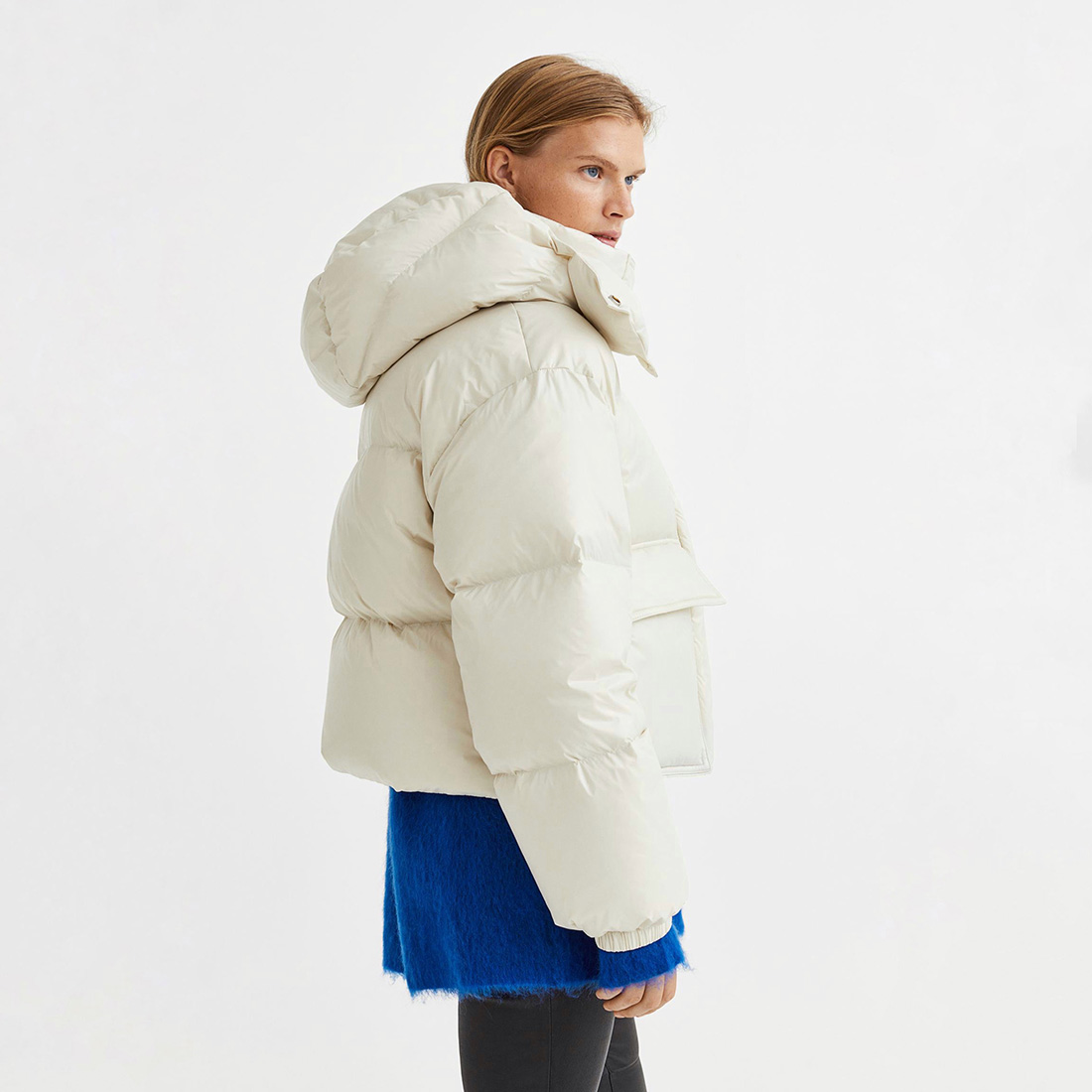 H&M PREMIUM SELECTION DOWN JACKET Cream M00204