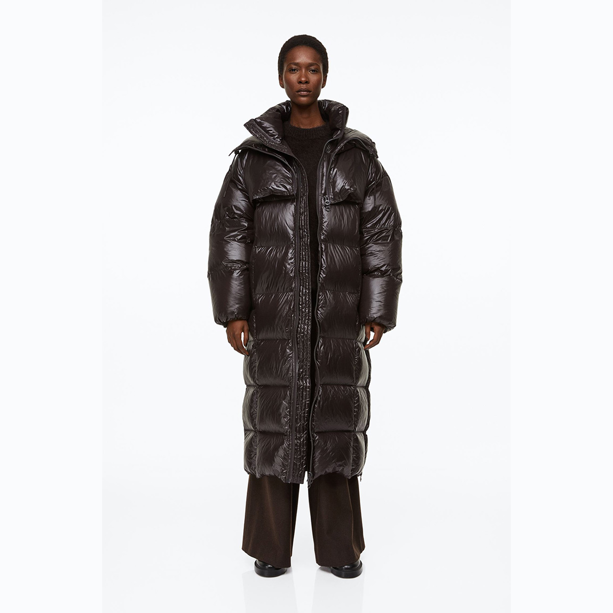 H&M PREMIUM SELECTION DOWN JACKET Dark brown / Шоколадный