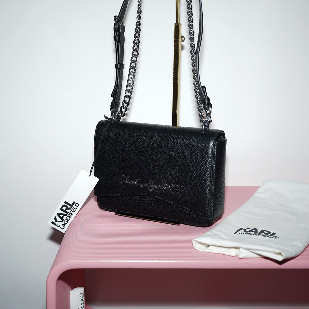 KARL LAGERFELD K/PEBBLE SHOULDER BAG Black / черный