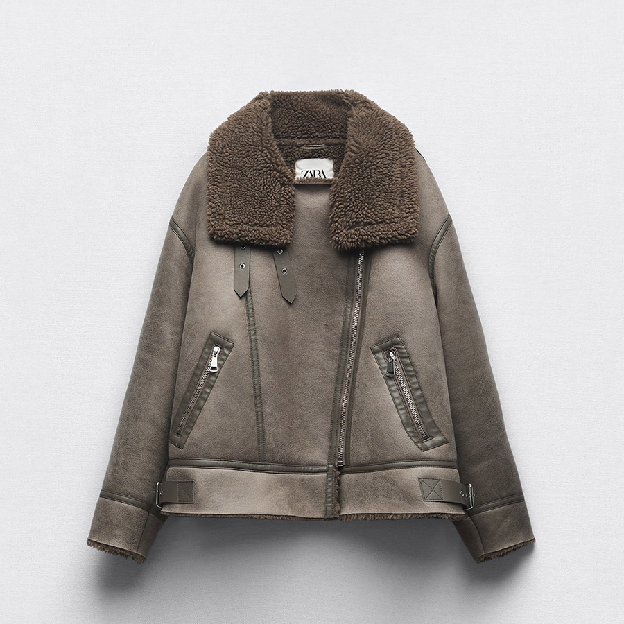 ZARA DOUBLE-FACED JACKET GREY 0/3548/243/802