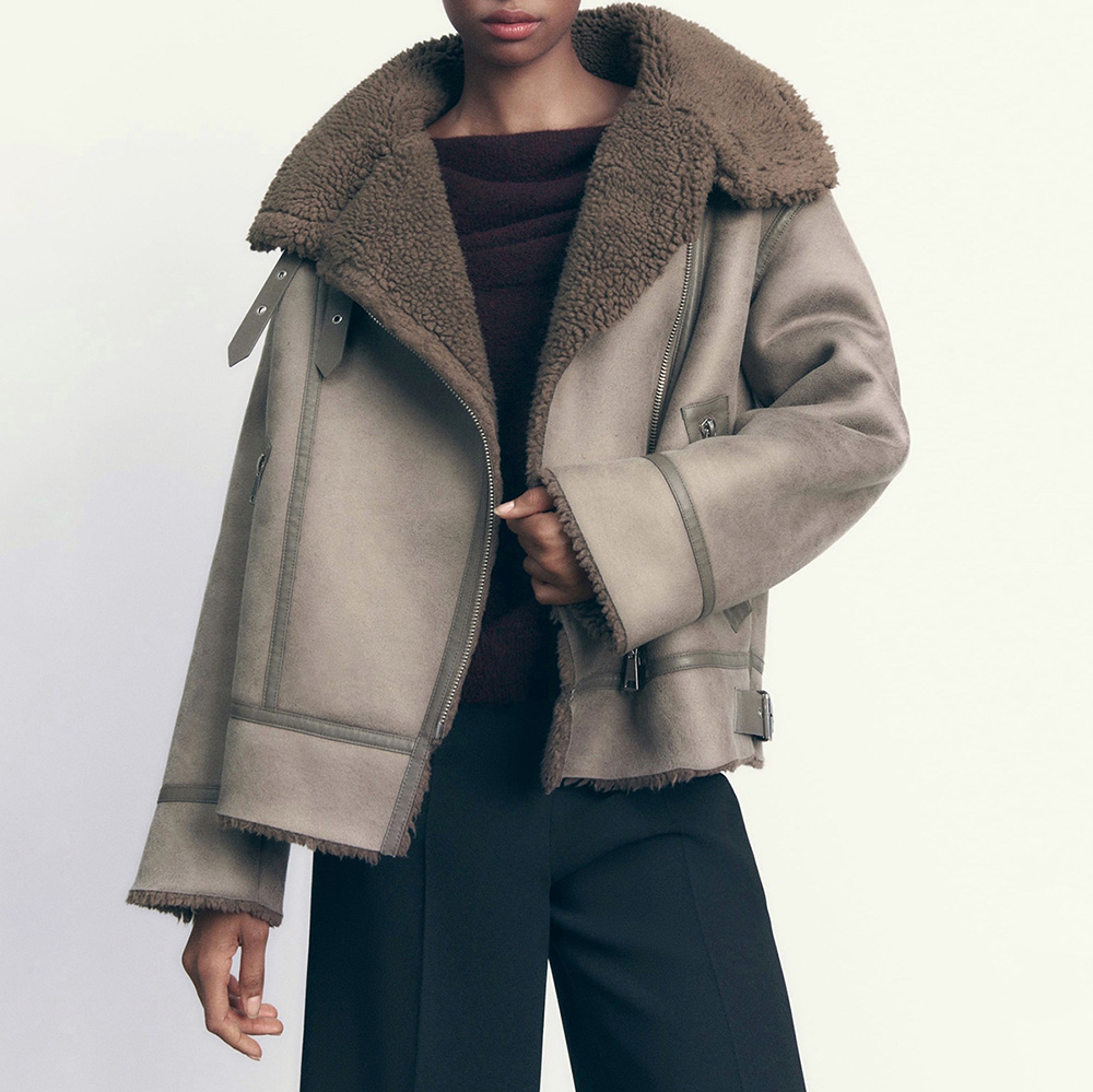 ZARA DOUBLE-FACED JACKET GREY 0/3548/243/802